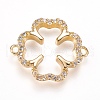 Brass Micro Pave Cubic Zirconia Links ZIRC-K073-09-01G-1