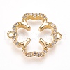 Brass Micro Pave Cubic Zirconia Links ZIRC-K073-09-01G-1