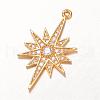 Brass Micro Pave Cubic Zirconia Pendants ZIRC-H061-14G-1