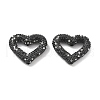 Heart Shape Polymer Clay Rhinestone Beads CLAY-NH0001-09B-05-1