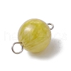 5Pcs 5 Colors Resin Imitation Cat Eye Round Connector Charms PALLOY-JF03501-02-5