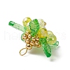 Glass with Round Shell Pearl & Acrylic Charms & Brass Seed Beads Pendants PALLOY-MZ00646-03-4