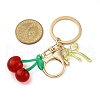 4Pcs 4 Styles Fruit Acrylic/Resin Pendant Keychain KEYC-JKC01196-5