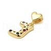 Rack Plating Brass Micro Pave Clear Cubic Zirconia Perdants KK-C067-12G-J-2