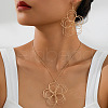 Hollow Flower Alloy Pendant Necklaces & Dangle Earrings Sets FS-WG212DE-01-2