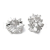 Brass Micro Pave Cubic Zirconia Beads FIND-B046-02P-1