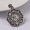 304 Stainless Steel Mantra Pendants STAS-K083-23AS-1
