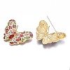 Butterfly Enamel Pin with Rhinestone JEWB-N007-093-3