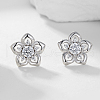 Sweet Forest Style Flower S925 Sterling Silver Stud Earrings TP9211-2-1