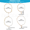 ANATTASOUL 4Pcs 4 Style Natural Shell & Imitation Pearl Beaded Necklaces Set NJEW-AN0001-53-2