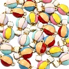 30Pcs 3 Colors Alloy Enamel Pendants ENAM-CJ0002-38-5