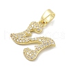Brass Micro Pave Cubic Zirconia Pendants ZIRC-C012-01G-14-2