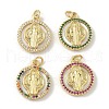 Brass Micro Pave Cubic Zirconia with Shell Pendants KK-Z115-04G-1