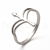 304 Stainless Steel Hollow Out Arrow Finger Ring for Women RJEW-K239-07P-3