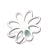 201 Stainless Steel Pave Gemstone Flower Cabochons PALLOY-JF03492-5