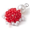 Seed Beads Beaded Charms PALLOY-MZ00346-01-3