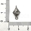 Brass Micro Pave Clear Cubic Zirconia Hollow Bicone Connector Charms KK-A230-05E-P-3