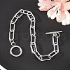 Tarnish Resistant 304 Stainless Steel Paperclip Chain Bracelets BJEW-O186-03P-1
