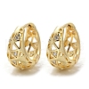 Hollow Triangle Brass Micro Pave Clear Cubic Zirconia Hoop Earring EJEW-M082-12G-2