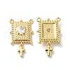 Rack Plating Brass Micro Pave Clear Cubic Zirconia Pendants KK-D074-32G-1