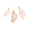 Natural Rose Quartz Pendants PALLOY-JF01048-03-1