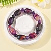 Natural Blue Lace Agate Bead Stretch Bracelets G-P570-01B-1