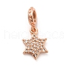 Rack Plating Brass Micro Pave Cubic Zirconia European Dangle Charms KK-K270-11RG-1