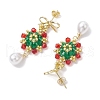 Brass Dangle Studs Earring EJEW-MZ00194-4