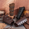 Tartan Pattern Imitation Leather Cuff Wristband for Bikers AJEW-WH0258-937A-5