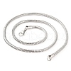 Non-Tarnish 304 Stainless Steel Round Snake Chain Necklaces for Women NJEW-G140-06E-P-2