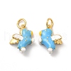 Rack Plating Brass Enamel Pendants KK-A177-20G-02-2