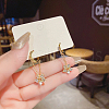 Flower Brass Micro Pave Clear Cubic Zirconia Hoop Earrings FS-WG61CED-01-1