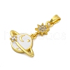 Brass Micro Pave Cubic Zirconia Pendants KK-V009-12G-02-2