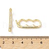 Brass Micro Pave Clear Cubic Zirconia Twister Clasps KK-K360-27B-G-3