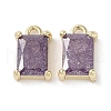 Brass Micro Pave Cubic Zirconia Charms KK-G491-31G-06-1