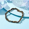 Natural Tiger Eye Chips Beaded Stretch Bracelets for Women BJEW-JB10046-05-1