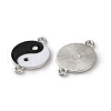 Alloy Black & White Enamel Yin-yang Connector Charms PALLOY-V009-10P-2
