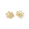 Flower Brass Bead Caps KK-F892-34G-12-1