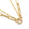 Brass Paperclip Chain Double Layer Necklaces NJEW-JN03054-3