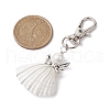 Angel Alloy & Wire Wrapped Natural Shell Pendant Decorations HJEW-JM02017-03-3