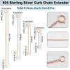 Beebeecraft 8Pcs 4 Styles Sterling Silver Chain Extender STER-BBC0007-06RG-2