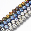 Electroplated Natural Lava Rock Beads Strands G-S352-30A-M-1
