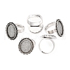 Vintage Adjustable Iron Finger Ring Components Alloy Cabochon Bezel Settings PALLOY-Q300-25AS-NR-5