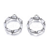 Brass Inlaid Clear Cubic Zirconia Pendants ZIRC-S069-016P-1