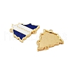 Rack Plating Brass Blue & White Enamel Nicaragua Map Links Connector Charms KK-S379-25G-2