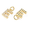 Brass Micro Pave Clear Cubic Zirconia Charms KK-ZX025-07E-2