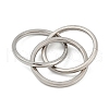 201 Stainless Steel Trinity Interlocking Ring Finger Rings FS-WG6776A-04-3