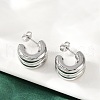 304 Stainless Steel C-Shaped Stud Earrings EJEW-S272-01P-2
