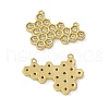 Rack Plating Brass Micro Pave Clear Cubic Zirconia Connector Charms KK-M231-14G-1
