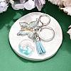 26Pcs Transparent Epoxy Resin & Transparent Acrylic & Faux Suede Tassel Keychain KEYC-JKC01202-07-1